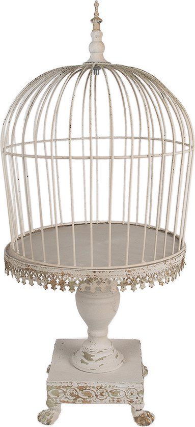 Clayre & Eef Vogelkooi Decoratie - Ø 33x69 cm - Beige - IJzer