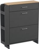 Vicco Movino Meuble à chaussures – 88,4 x 101,6 cm anthracite/chêne