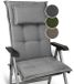 Beautissu HighLux HL Coussin de jardin à dossier haut 120x52cm Lot de 3 Coussins de chaise pour chaises de jardin 7cm d'épaisseur Gris clair Fabriqué dans l'UE