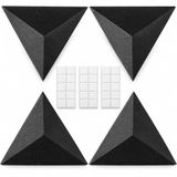 Foroomaco Set van 4 basstraps voor plafondhoek 42 cm driehoek 30 cm diepte driehoekige piramide akoestisch schuim basval geluidsdemping voor thuisstudio cabine lage tot hoge frequentie