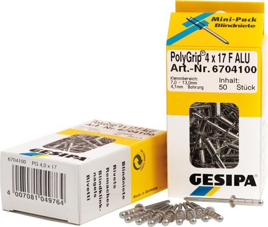 Gesipa Mini-pack PolyGrip alu/staal 4x10 Gesipa