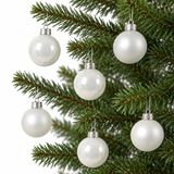 Decoris Kleine kerstballen - 54x st - wit - D4 cm - glas - kerstversiering