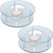 Merkloos Theepot rechaud warmhoudplaat - 2x - glas - theelichtje - D12 x H4 cm