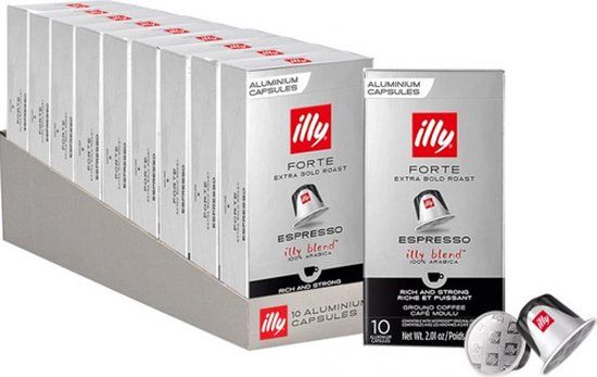 Illy Forte Espresso Koffiecups - Intensity 9/9 - 10 x 10 pieces - Nespresso Compatible