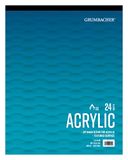Grumbacher 11" x 14" Acryl Tape-Bound Paper Pad, 150 lbs. / 300 GSM, 24 witte vellen/pad, 1 stuk