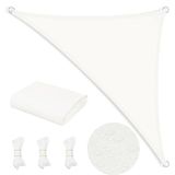 WOLTU Zonnezeil, waterdicht, PES, 200 g/m², polyester, zonwering en uv-bescherming, met D-ogen en touwen, voor terras, balkon, terras, camping, outdoor, 2,5 x 2,5 x 3,5 m, beige