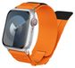 Wigento Apple Watch SE 2023, 44mm Vervangingsarmband van gevlochten nylon, oranje