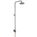Lussero – Douche extérieure murale en acier inoxydable 304 avec finition gunmetal et pommeau de douche de 20 cm (eau froide, se raccorde à un tuyau d’arrosage par le bas)