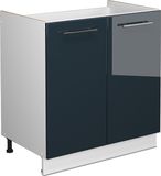 Vicco Fame-Line Meubles de cuisine – 80 cm, WB Chêne Bleu foncé brillant