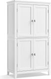 Vasagle Armoire de salle de bain 4 portes blanc classique