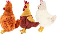Best Pet Supplies Hondenspeelgoed Pluche Kip in Bruin, Beige en Wijnrood