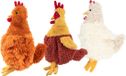 Best Pet Supplies Hondenspeelgoed Pluche Kip in Bruin, Beige en Wijnrood
