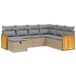 vidaXL 7-delige Loungeset met Kussens, Polyrattan, Gemengd Beige