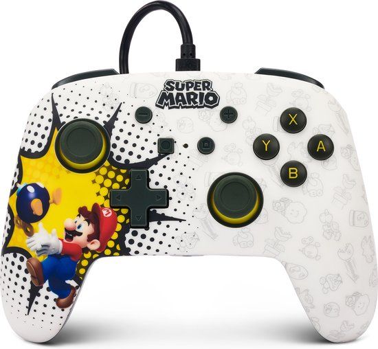 PowerA Geavanceerde Bedrade Gamecontroller voor Nintendo Switch - Bob-omb Blast - Super Mario Bros