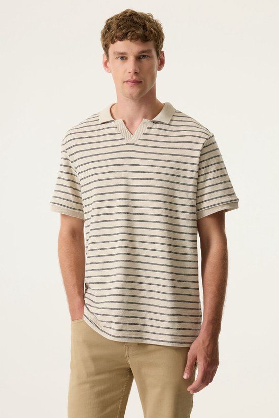 Garcia Heren Effen Polo Bruin Korte mouw