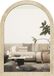 Miroir mural incurvé - Miroir de salle de bain - 50 × 70 cm - Cadre à 3 couches aspect pierre - Design moderne - Beige