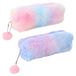 Trousse à crayons Peluche Rose et violet Lot de 2