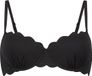 Hunkemöller Dames Badmode Voorgevormde beugel bikinitop Scallop - Zwart - maat C70