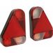 Aj.ba Lot Droit+gauche : Feu Arrière Vertical 12v 5 Fonctions Avec Triangle - Lot Droit + Gauche 160x220mm - 28677
