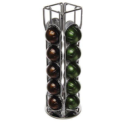 Universal Nespresso Vertuo Double Espresso Capsule Holder with 4 Rows and 360° Rotating Base, 20 Pieces