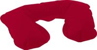 Merkloos / Sans marque Bol Opblaasbaar reiskussen/nekkussen - rood - 33 x 21 cm