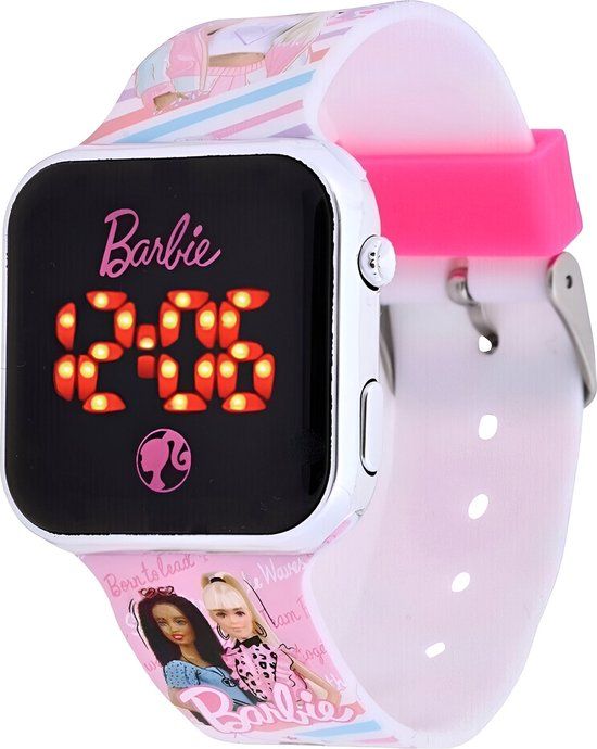 Accutime Disney Barbie Kinderhorloge met LED Display - Roze