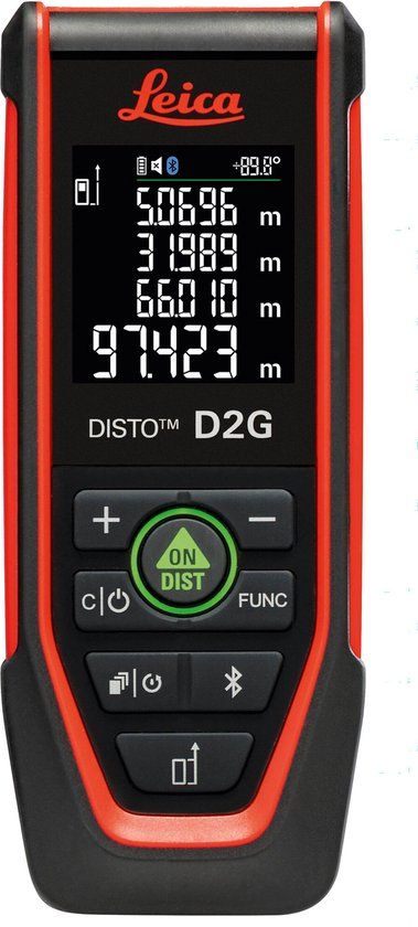 Leica DISTO D2 G - Groene Laser Afstandsmeter 150m, 1.5mm, Bluetooth en NFC