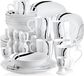VEWEET set de vaisselle 'Fiona', 40 pièces, porcelaine, set de table pour 8 personnes