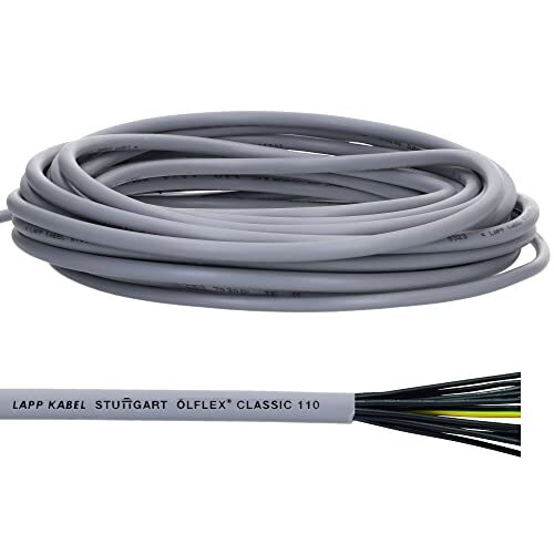 Lapp 10 meter 1119305 Ölflex Classic 110 PVC stuurleiding 5x1,5 mm² met groen-gele beschermgeleider 5G1,5 mm² I stuurkabel 5-aderig I kabel 5-aderig