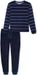 SCHIESSER Pyjama lang Heren Gestreept Katoen/Polyester Deep Sea Blue
