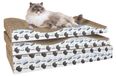Elzusha Planche griffoir en carton pour chat & nid de sommeil - Design réversible et incurvé - 2 pièces