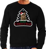 Bellatio Decorations Shoppartners Bv Dieren kersttrui - poes / kat - zwart - heren - Foute katten kerstsweater - dieren liefhebber M