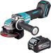 Makita GA 047 GU1 accu-haakse slijper 40 V max. 125 mm X-LOCK Brushless + 1x accu 4,0 Ah - zonder oplader