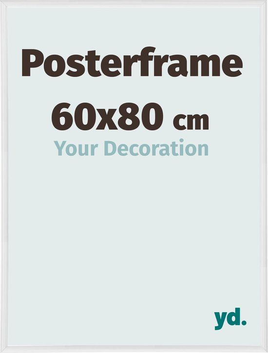 Posterlijst 60x80 cm - Kunststof - Wit Hoogglans - Paris