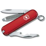 Victorinox Taschenmesser Rally, Klein (9 Funktionen, Klinge, Nagelfeile, Schraubendreher, Kapselheber, Pinzette) rot