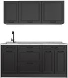 Vicco Eenpersoonskeuken R-Line, Antraciet landelijk/Antraciet, 160 cm zonder werkblad