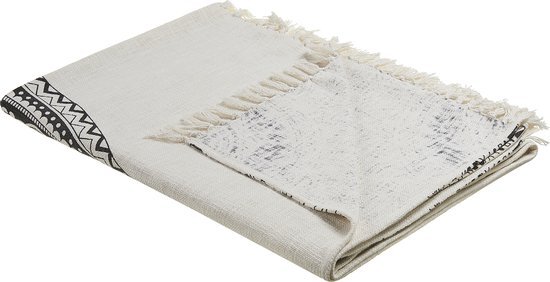 BERHAMPORE - Plaid - Beige - 130 x 180 cm - Katoen