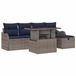 vidaXL Tuinbank - Set - 6 - st - Grijs - poly - rattan