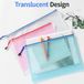Set de pochettes de documents - 7 pièces - transparent - avec fermeture éclair