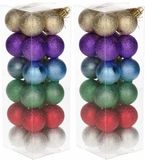 Merkloos / Sans marque Bellatio Decorations Kerstballen - 48x stuk - pastelkleuren - kunststof - 3 cm