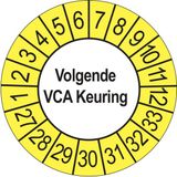 Merkloos / Sans marque Ricard Keuringsstickers Volgende VCA Keuring 2027 | 50 stuks, Ø 35 mm | Buiten Geel