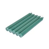 Homéa, Set van 5 kandelaarskaarsen, 20 cm, essentieel, kleur: groen