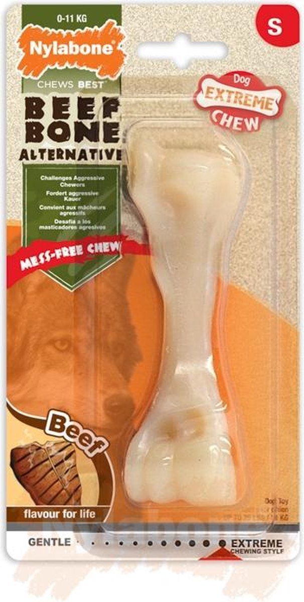 NYLABONE Extreme kauwbot met rundvleesmaak - small