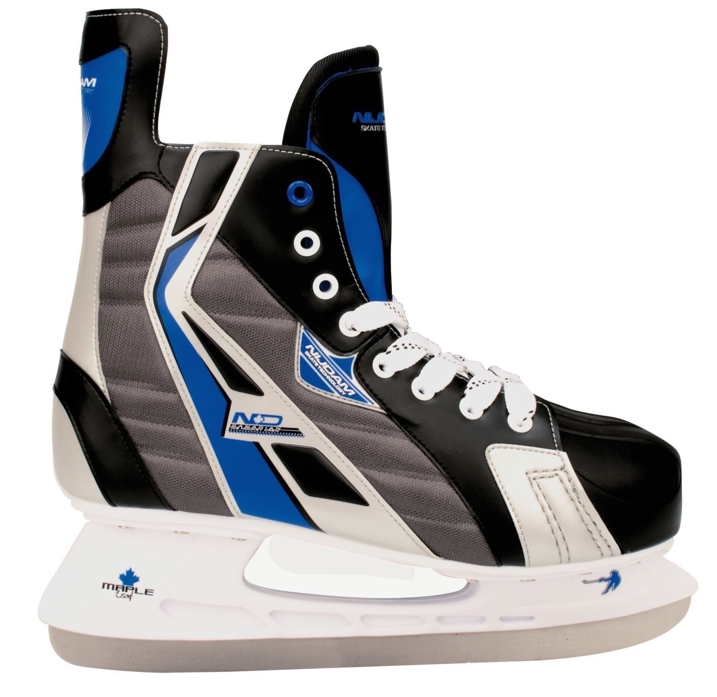 Nijdam 3386-ZBZ-38 Schaatsen - Zwart, Blauw, Zilver - Maat 38