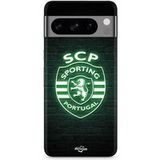 Maniacase Google Pixel 8 Pro Hoesje SCP SPORTING PORTUGAL BRIGHT BLACK BACKGROUND