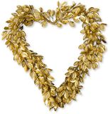 vtwonen Kerstkrans Hart - Metaal - Goud - 21x20 cm