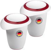 Westmark 2x mengkom met tweedelig deksel, 1 l, met schenktuit, kunststof, wit/rood, 315122E3