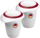 Westmark 2x mengkom met tweedelig deksel, 1 l, met schenktuit, kunststof, wit/rood, 315122E3
