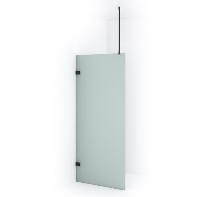 Maxaro Inloopdouche Diamond 90cm 8mm Helder Mat Veiligheidsglas Zwart Chroom