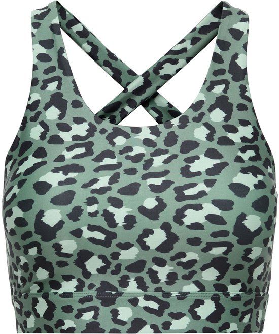 Only Play Badpak ONPMILLE-2 Vrouwen Laurel Wreath Panterprint Gerecycled Polyester Lichte ondersteuning L